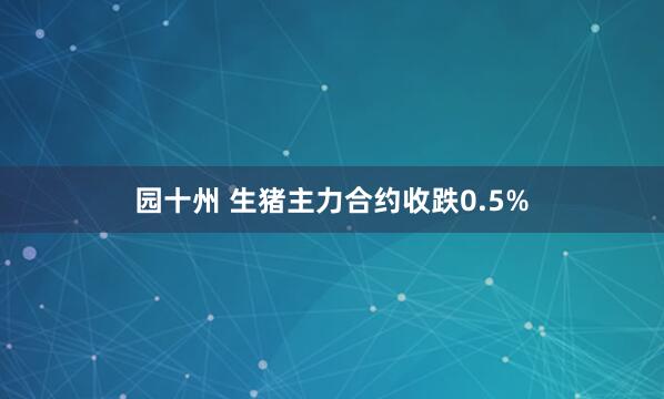 园十州 生猪主力合约收跌0.5%