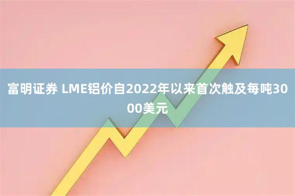 富明证券 LME铝价自2022年以来首次触及每吨3000美元